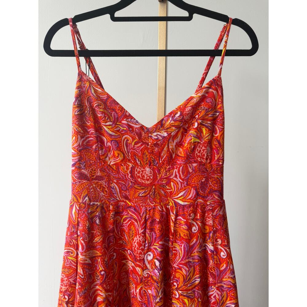 Jason Wu Red Linen Blend Floral Dress with Pockets Size XS NWT - Picture 6 of 16